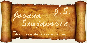 Jovana Simjanović vizit kartica